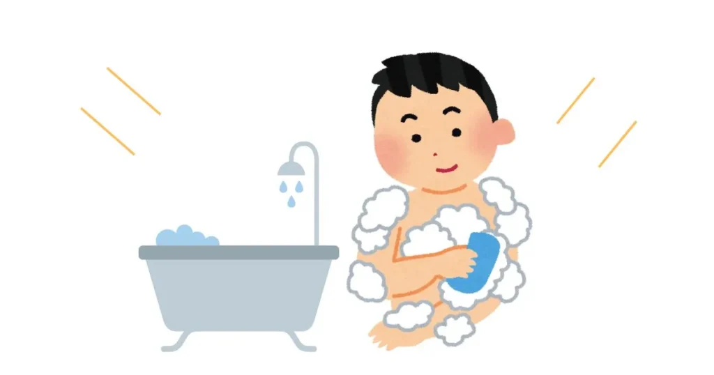 入浴する人